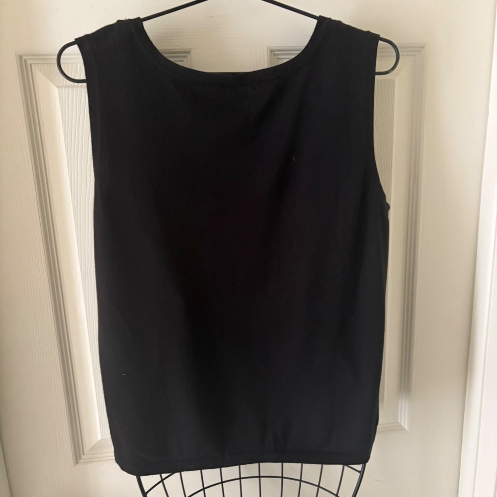 Erin London Womens Black Sleeveless Scoop Neck Tank Top Shell Classic Layering - Picture 2 of 6